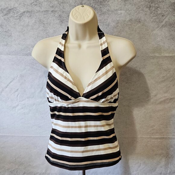 [NWOT] VINTAGE JAG Striped Halter Bathing Suit Top - Picture 1 of 6